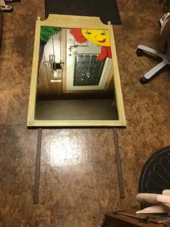 Rare Vintage 1967 Thomasville Hand Painted Wood Framed Dresser Mirror