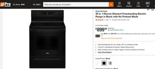 30 in. 4 Burner Element Freestanding Electric Range in Black with No P
