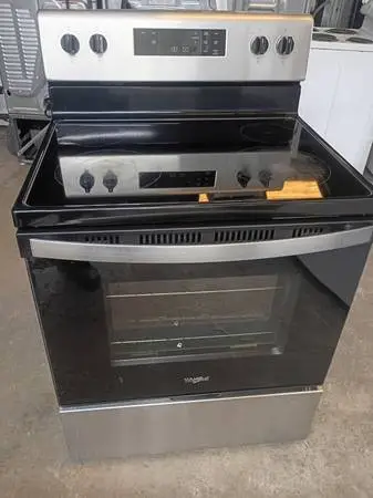 STOVE GLASS TOP WHIRLPOOL STAINLESS STEEL