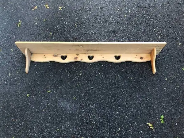 Vintage handmade Solid Pine Long Wood Display Shelf Farmhouse decor