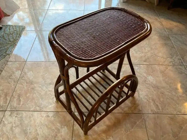Rattan Magazine Rack and Stand