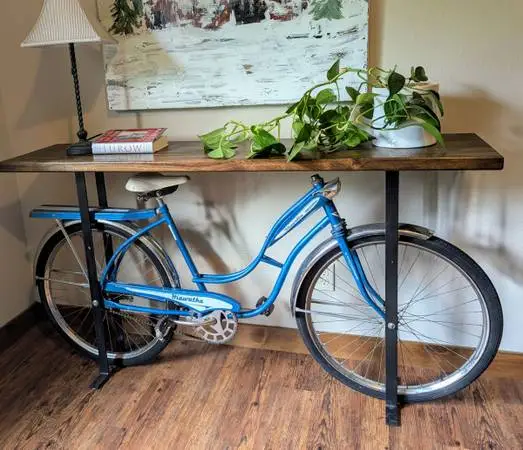 Reclaimed Oak Bicycle Console Table