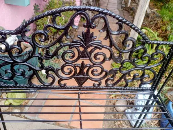 WROUGHT IRON BAKERS RACK FOLDS FLAT