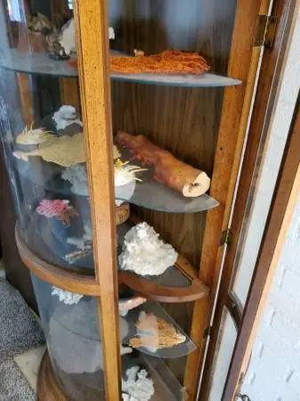 Valuable vintage curved glass displays from the 70s