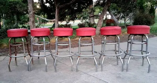 Mid Century Modern Chrome Bar Height Bar Stools