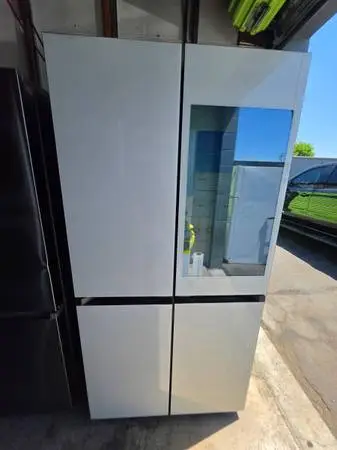 White glass samsung refrigerator tablet