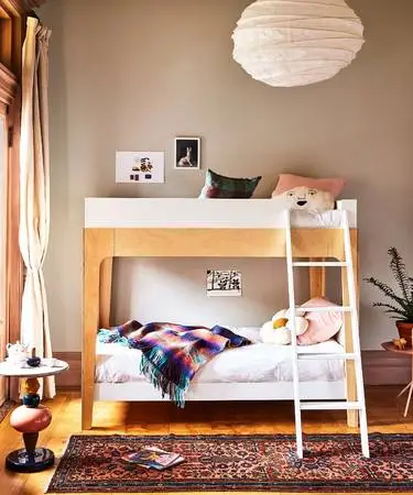 Oeuf Bunk Bed / Perch Twin Bunk Bed /white Walnut
