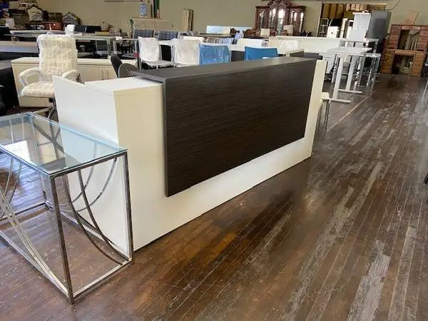 MODERN RECEPTION DESK WHITE GRAY 96