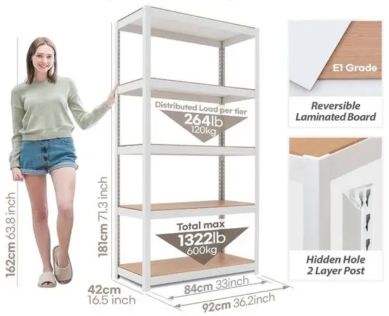 5 Homedant House 5-Tier Standing Shelves