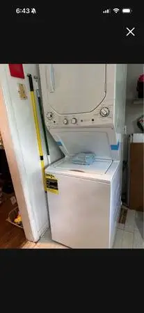 Ge combo washer dryer unit works great few scuffs asking 400 need gone