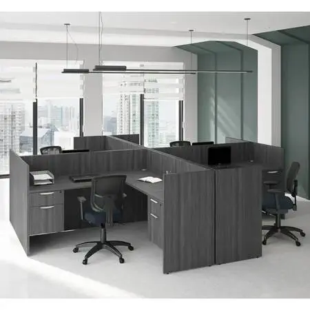Several New 6 x 6 Laminate Desks Workstation Corner Desk w/File Option