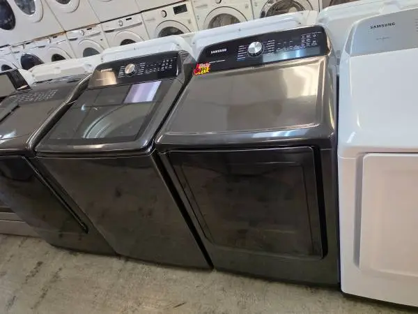 Samsung black jumbo Deep fill washer and gas dryer