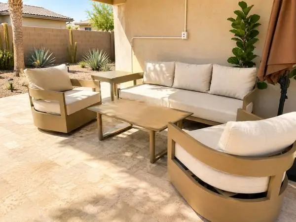 Sunbrella Cushions Aluminum Frame Patio Furniture Conversation Set *Ne