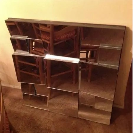 Neal Small Slopes Vintage Mid-Century Modern Mirror Wall Sculpture