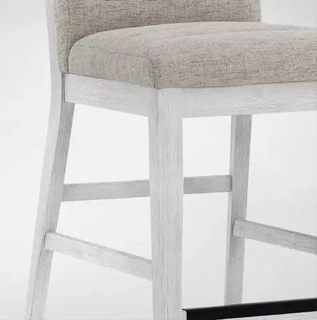 Boca Upholstered Counter-Height Stools - White, Set of 2