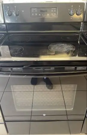 STOVE GLASS TOP GE BLACK