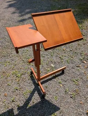 Vintage Danish Modern Stand Teak Laptop Easel Denmark MCM
