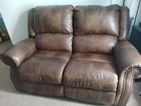 Leather Reclining Sofa