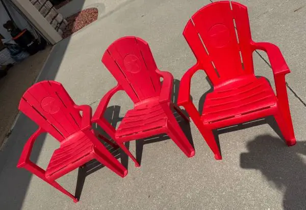 Three Kids plastic stack chairs
