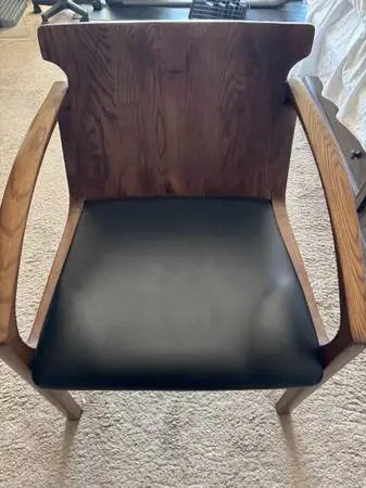 Chair Solid Wood frame (likely walnut or a similar hardwood)