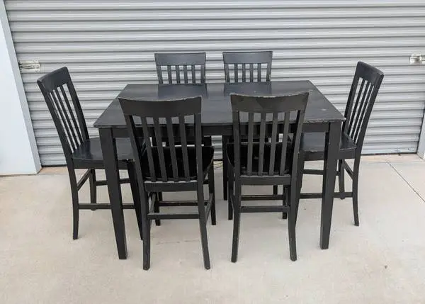 Pub Height Dining Table with 6 Chairs