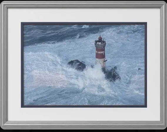 Pierres Noires Lighthouse France Framed Picture 34x 26