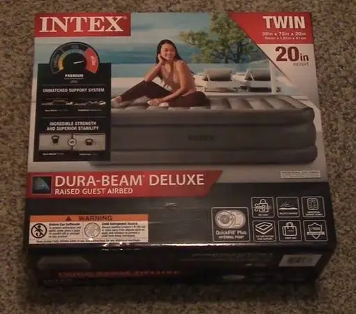 Intex Dura-Beam Series TWIN Deluxe Airbed Mattress w Portable Pump