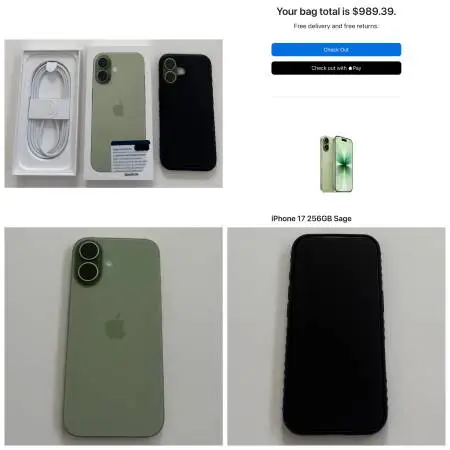 Unlocked iPhone 17 256GB Sage in like-new condition.