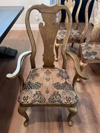 6 Vintage REAL WOOD Thomasville Winston Court Collection Dining Chairs