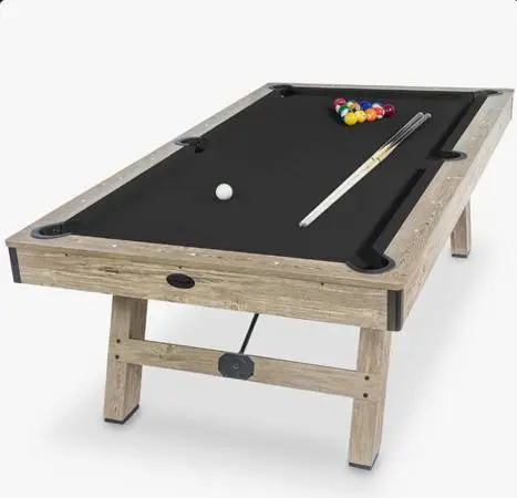 GoSports 8ft Pool Table Rustic Wood Finish Billiard Table/Accessories