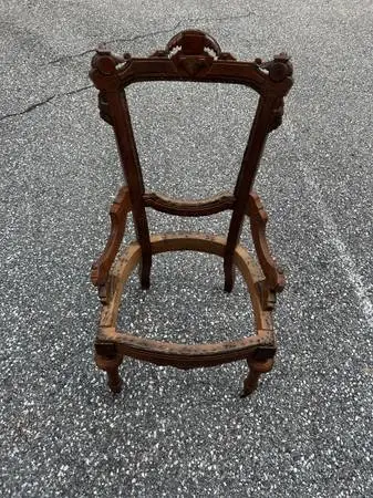 Antique Victorian Armchair Wood Chair Frame – Upholstery Project