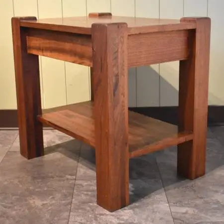 Sturdy Craftsman Handmade Nightstand Table Exotic Wood