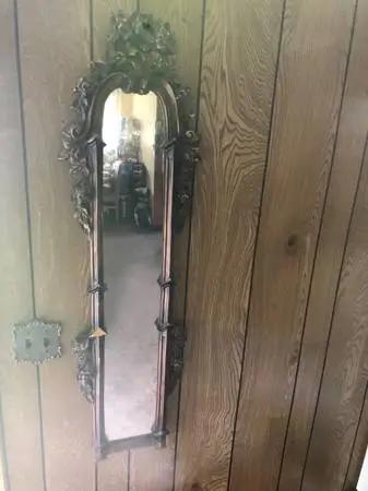 Vintage hand carved Mexican wood Spanish revival mirror made in Mexico