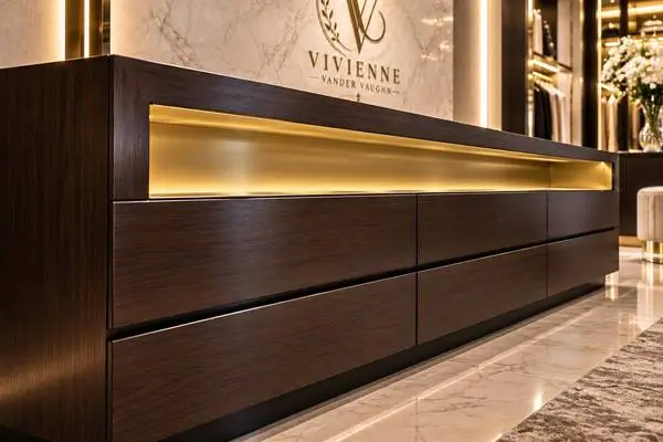 One-of-a-Kind 7’ Custom Architectural Credenza – Beverly Hills Boutiqu