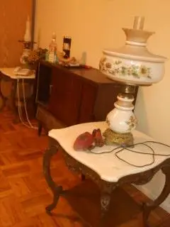p * MARBLE topped end table& side board -wood desk- *p