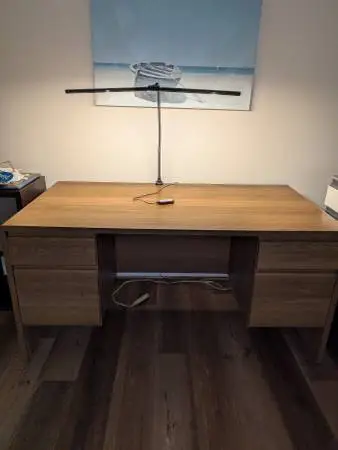 Large 4-Drawer Wooden (Compressed Wood) Desk