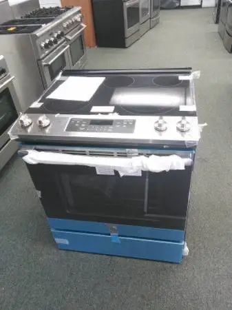 💷💾 NEW GE ELECTRIC GLASS TOP SLIDE IN RANGE STOVE OVEN