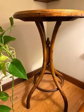 Two vintage ice cream parlor tables