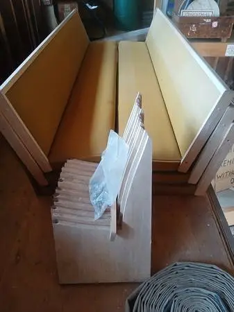 6 large oak church pews