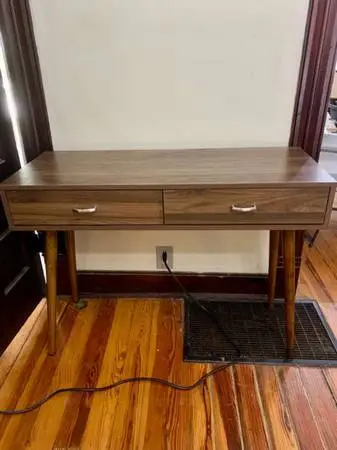 Montage Mid-Century Desk with Drawers/Walnut
