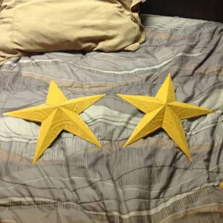 Two Rustic 15 metal decorative Star good Luck wall hangers