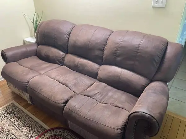 Reclining Sofa & Loveseat Set (Brown Fabric) - make Pulaski Cameron