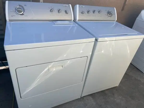 Matching white whirlpool washer and gas dryer