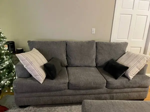 Grey Queen Sleeper Sofa n Ottoman