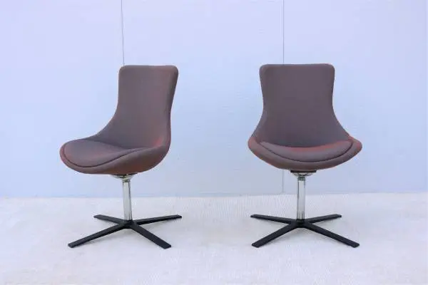Contemporary Orangebox Bloom Swivel and Tilt Guest Side Chairs a Pair