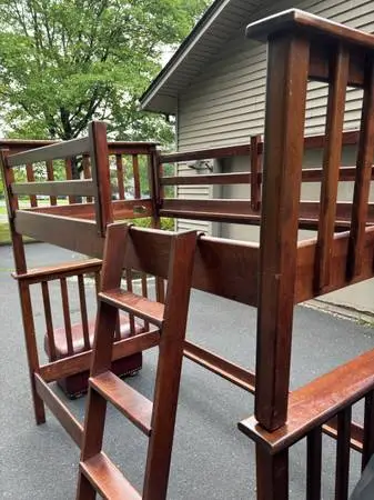 Solid wood bunkbeds - cherry finish