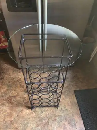 Solid Heavy Metal wine 15 bottle holder storage rack glass table top