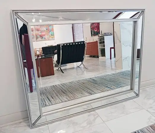 Modern Mirrored Frame Wall Mirror 48” x 38”