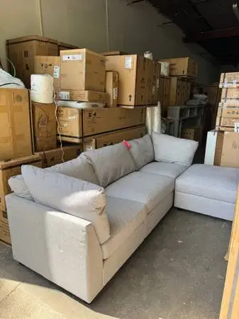 Coaster Modular Sectional Sofa with Storage Ottoman, Gray