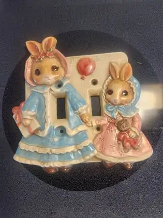 Vintage Bunny Switch Plate Cover